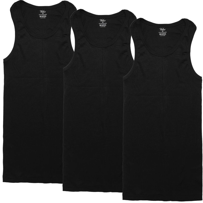 Falari 3 Pack Men's A-Shirt Tank Top Gym Workout Undershirt (Slim & Muscle Fit ONLY) - Black XL - Image 1
